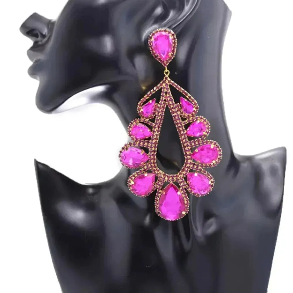 Stefie Colorful Rhinestone Drop Dangle Earrings
