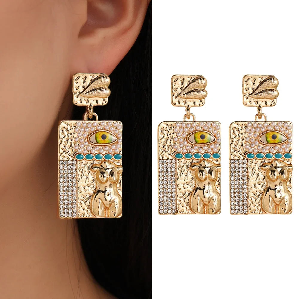 Bimpe Geometric Square Dangle Earrings