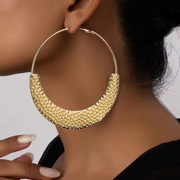 Nessie Round Retro Geometric Statement Earrings