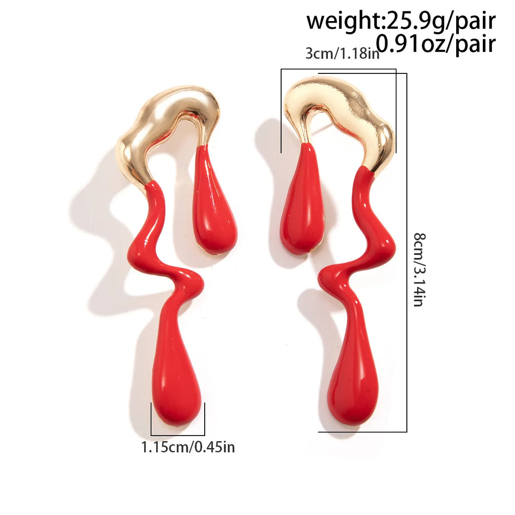 Oscar Gothic Mixed Colour Oil Drop Irregular Stud Earrings