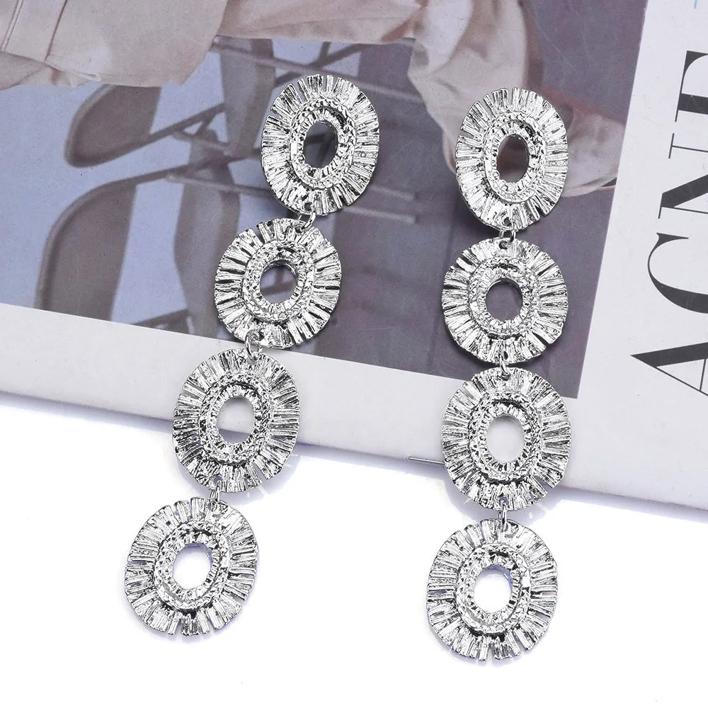 Link Circle Drop Earrings
