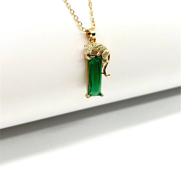 Jade Jaguar Green Pendant Necklace
