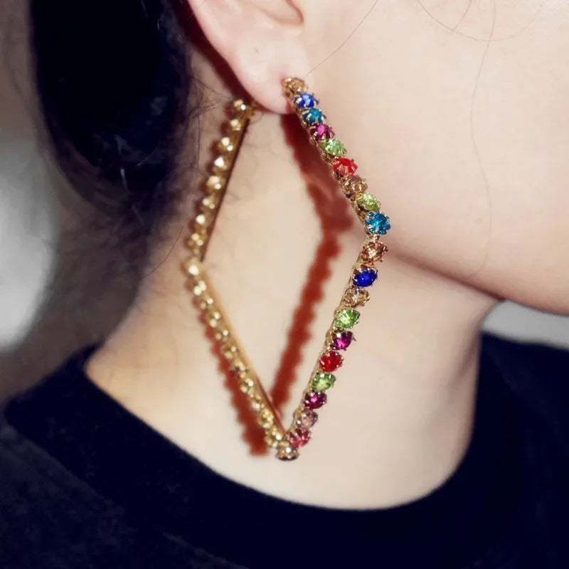 Square Hoop Statement Earrings
