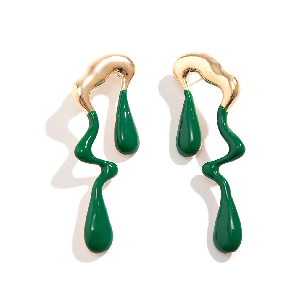 Oscar Gothic Mixed Colour Oil Drop Irregular Stud Earrings
