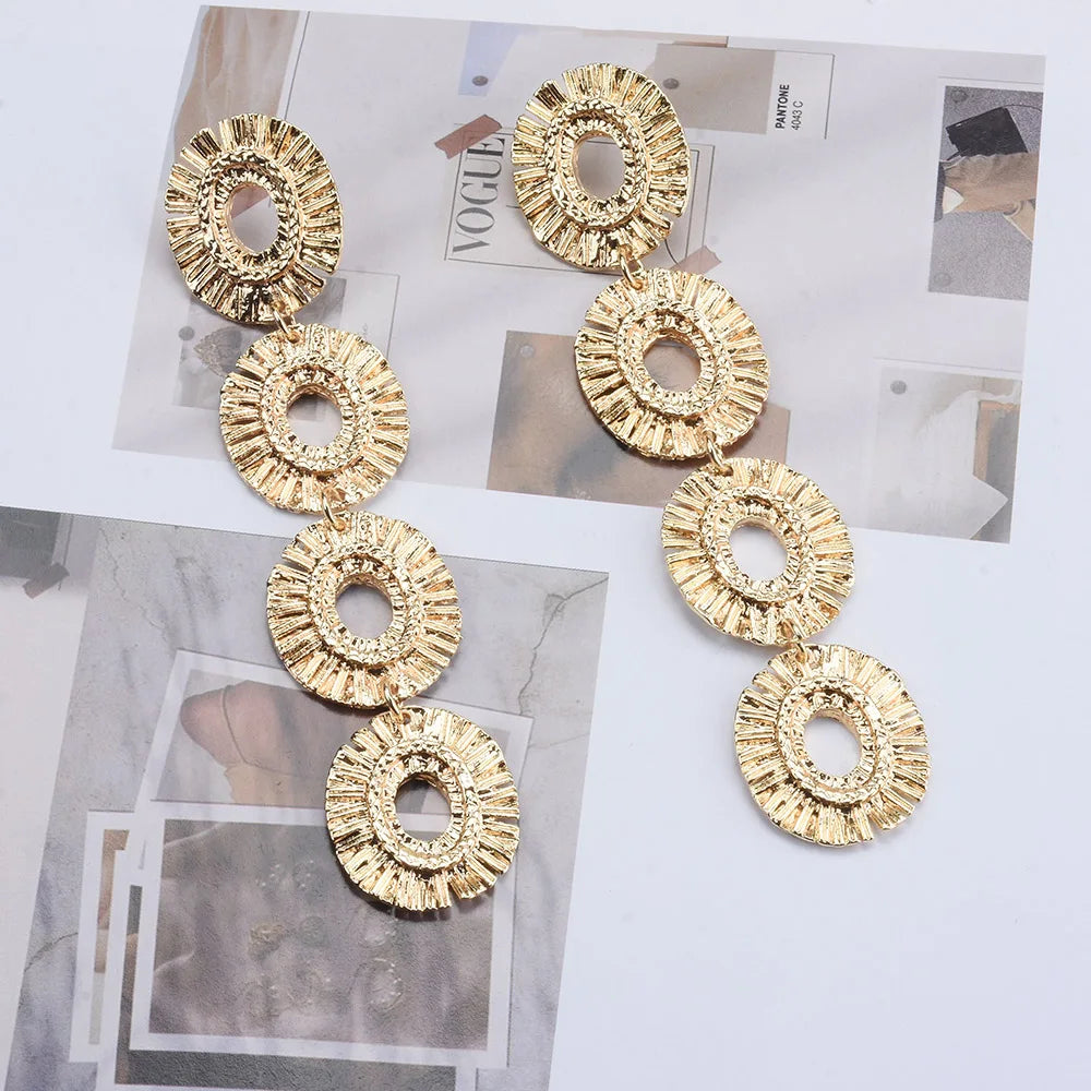 Link Circle Drop Earrings