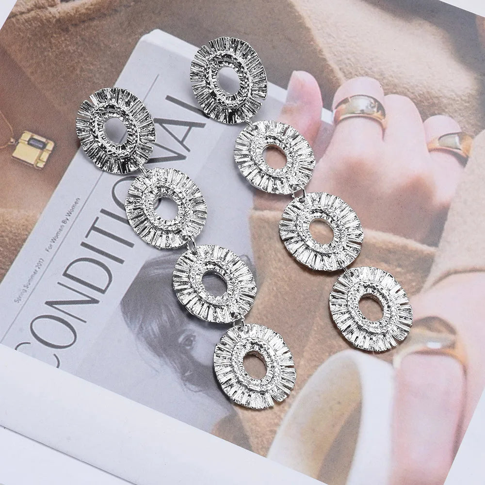 Link Circle Drop Earrings