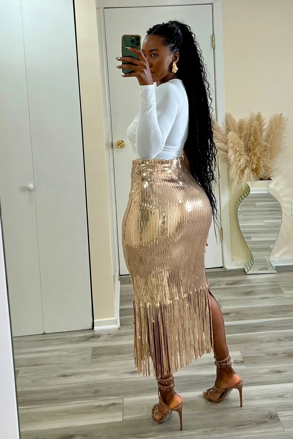 Tessa Glitter Fringe Skirt