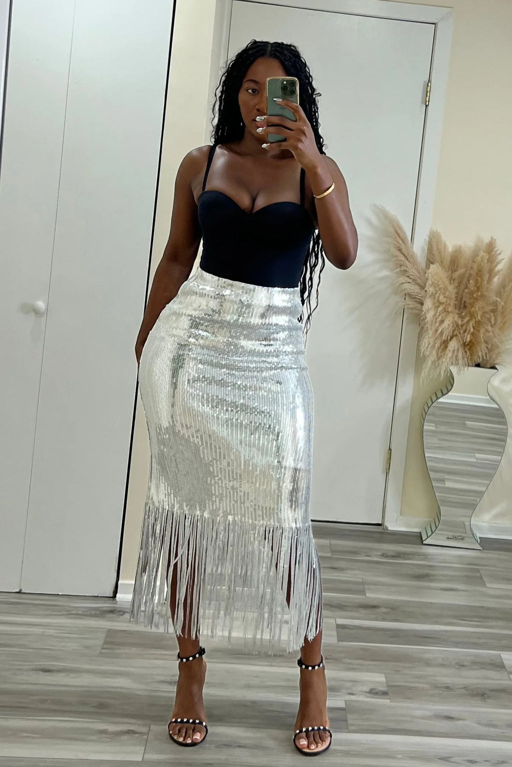 Tessa Glitter Fringe Skirt