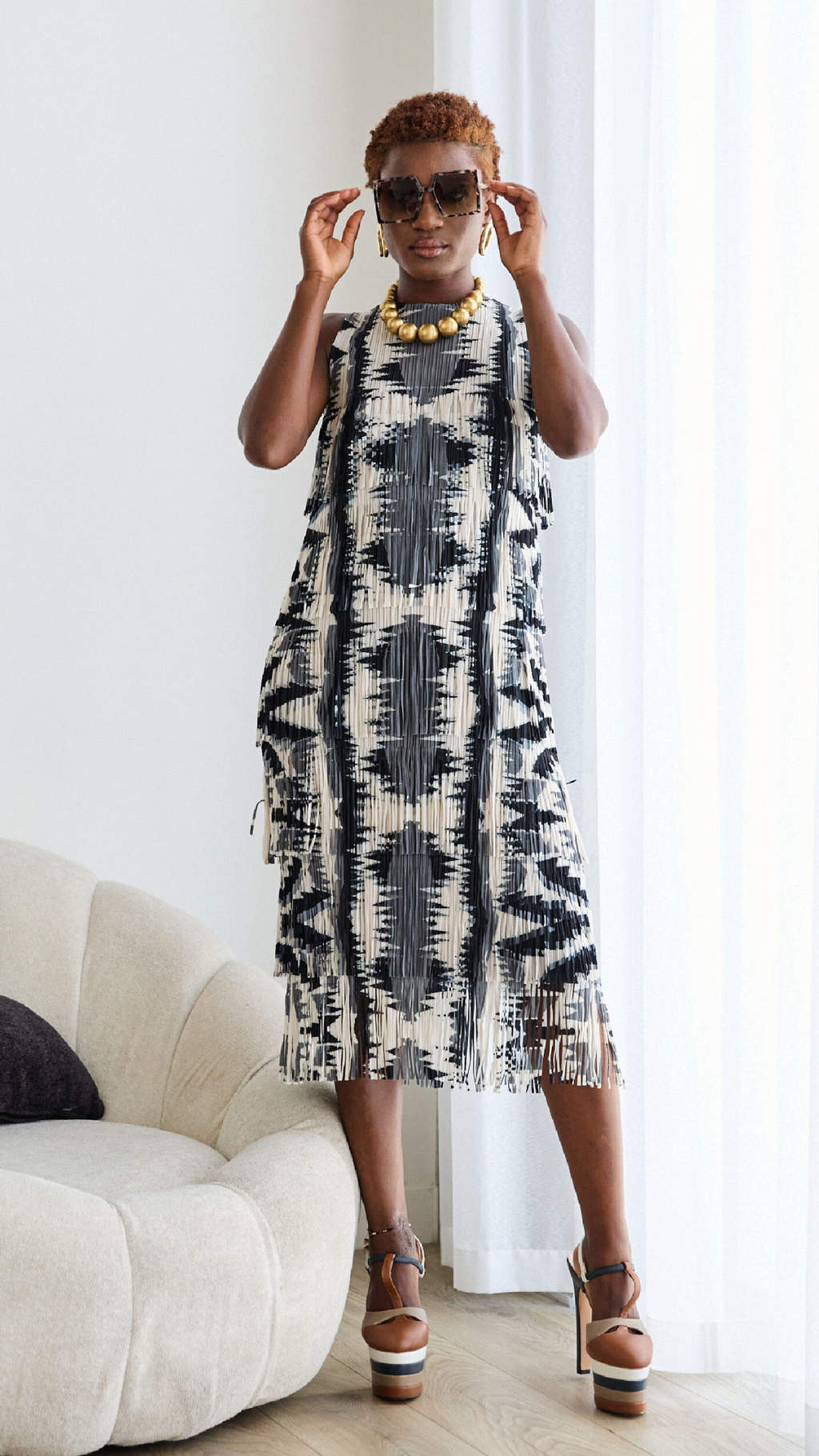 Akethi Black Fringe Dress