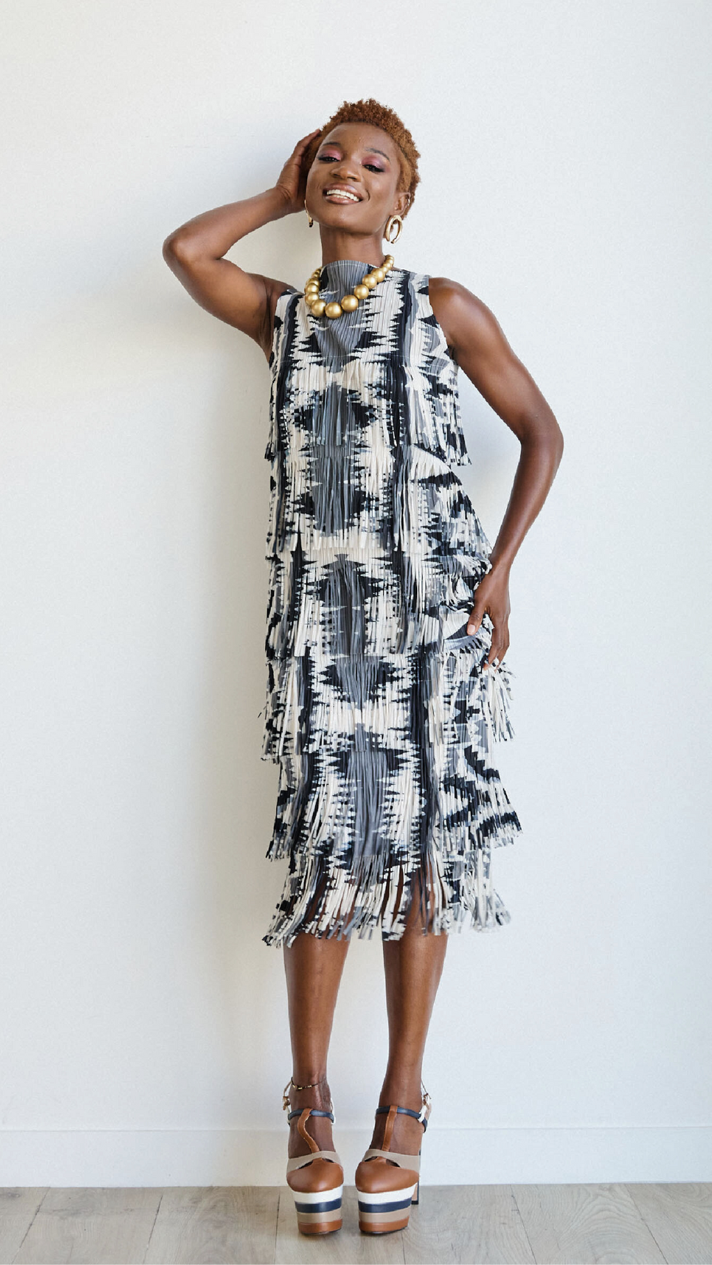 Akethi Black Fringe Dress