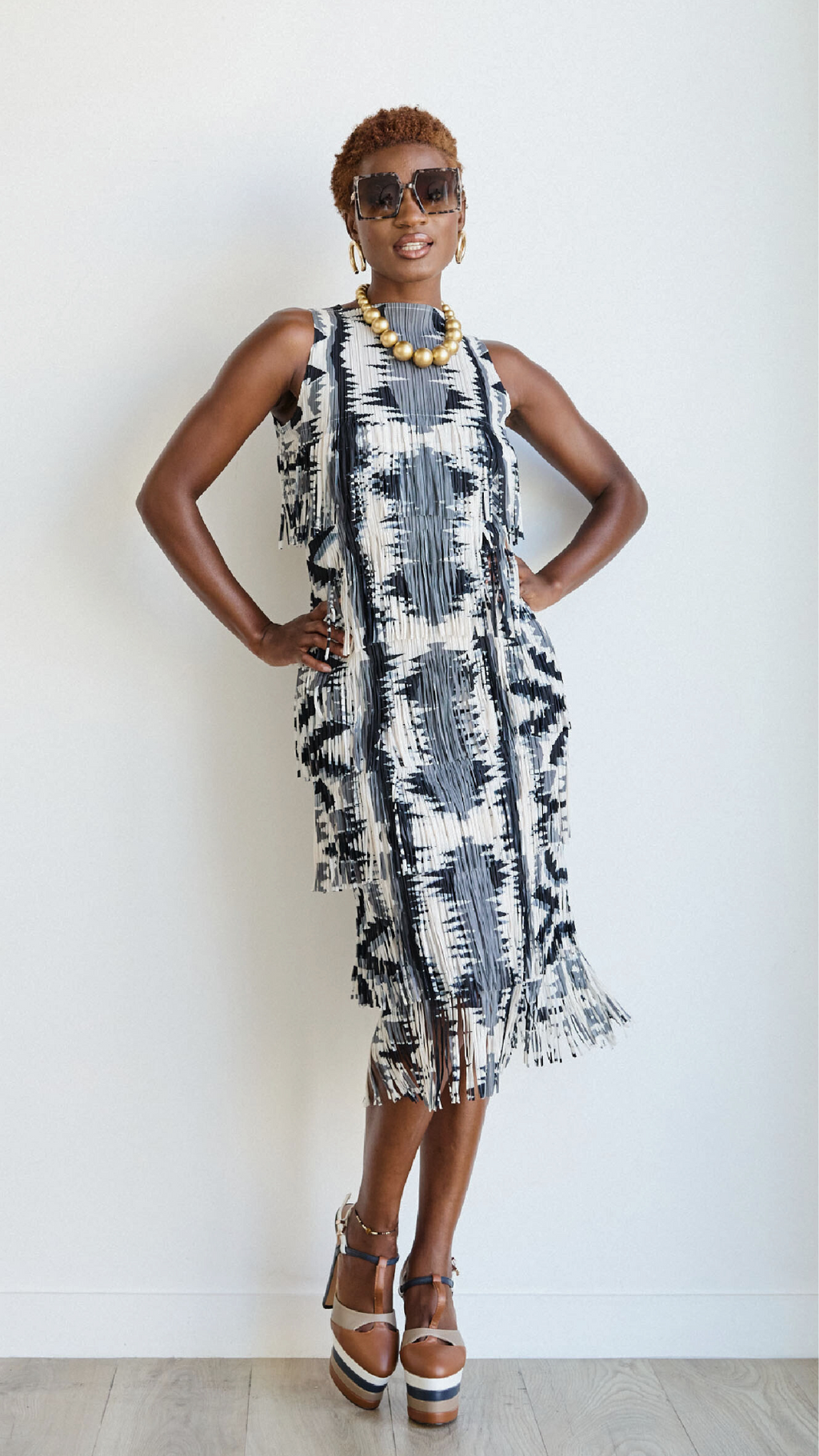 Akethi Black Fringe Dress