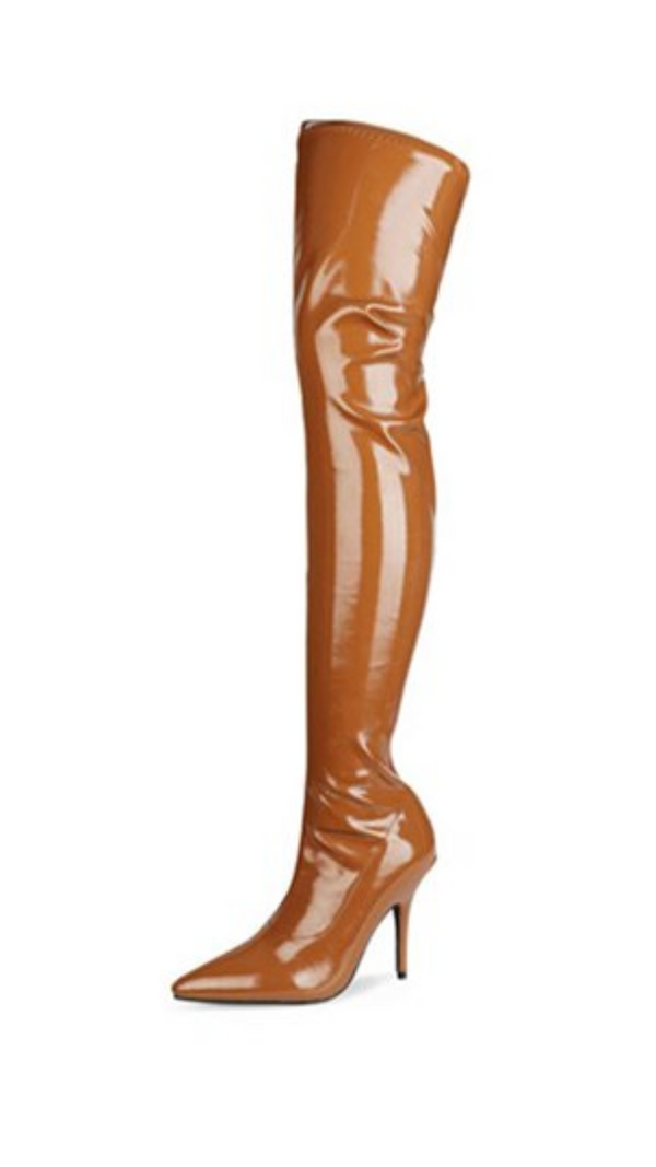 Majuer Over the Knee Patent Boots