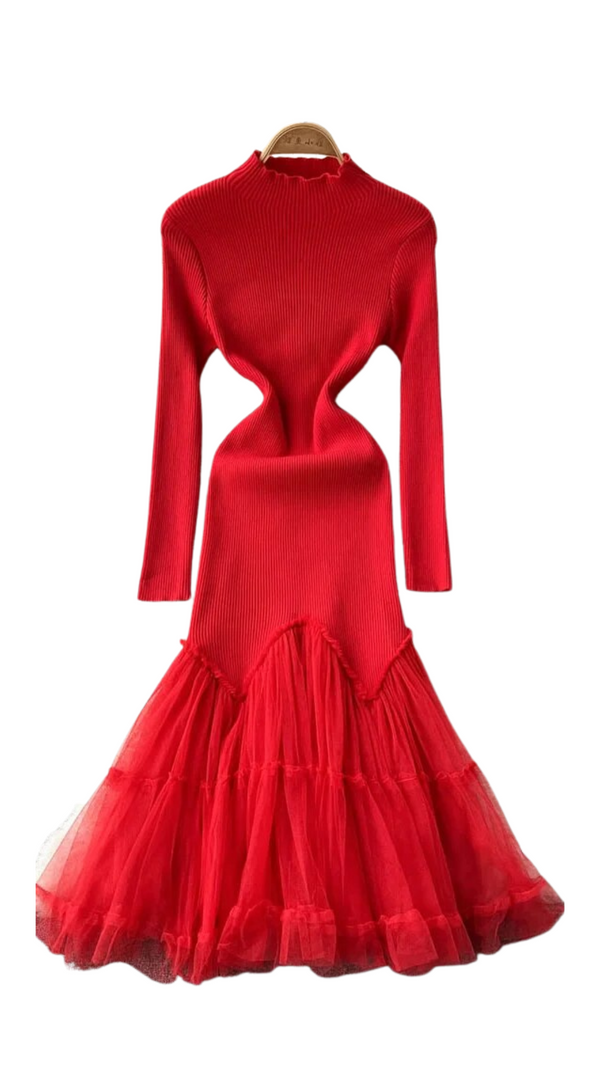Alero Knit Ruffle Dress