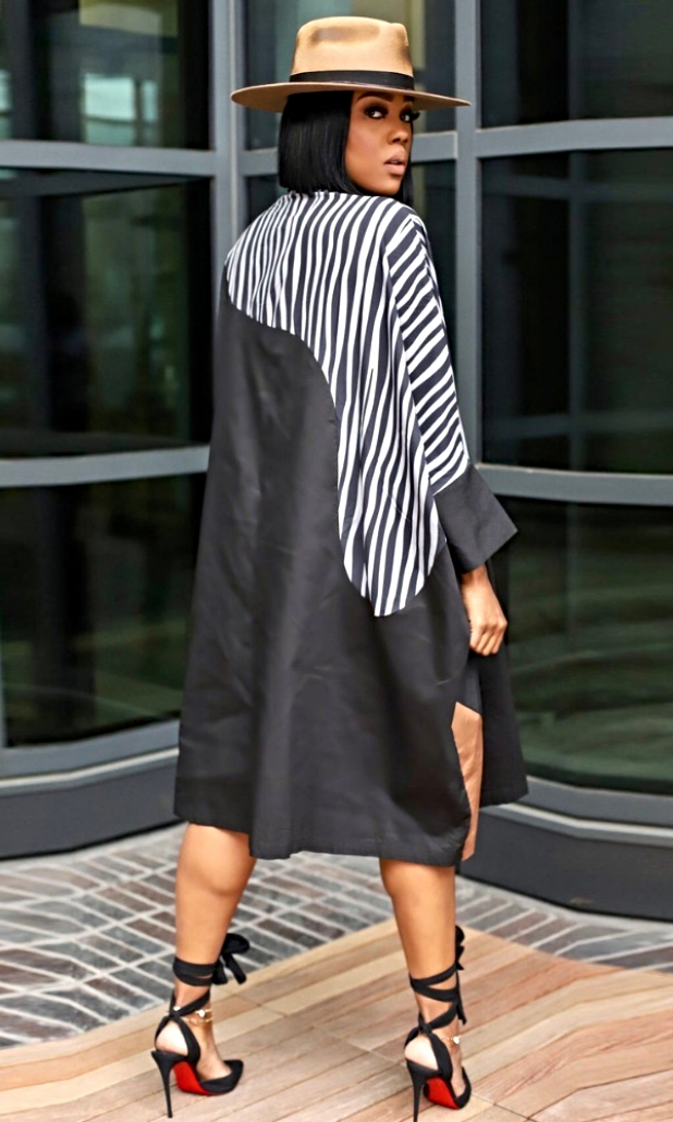 Wusa Bat Sleeve Shirt Dress