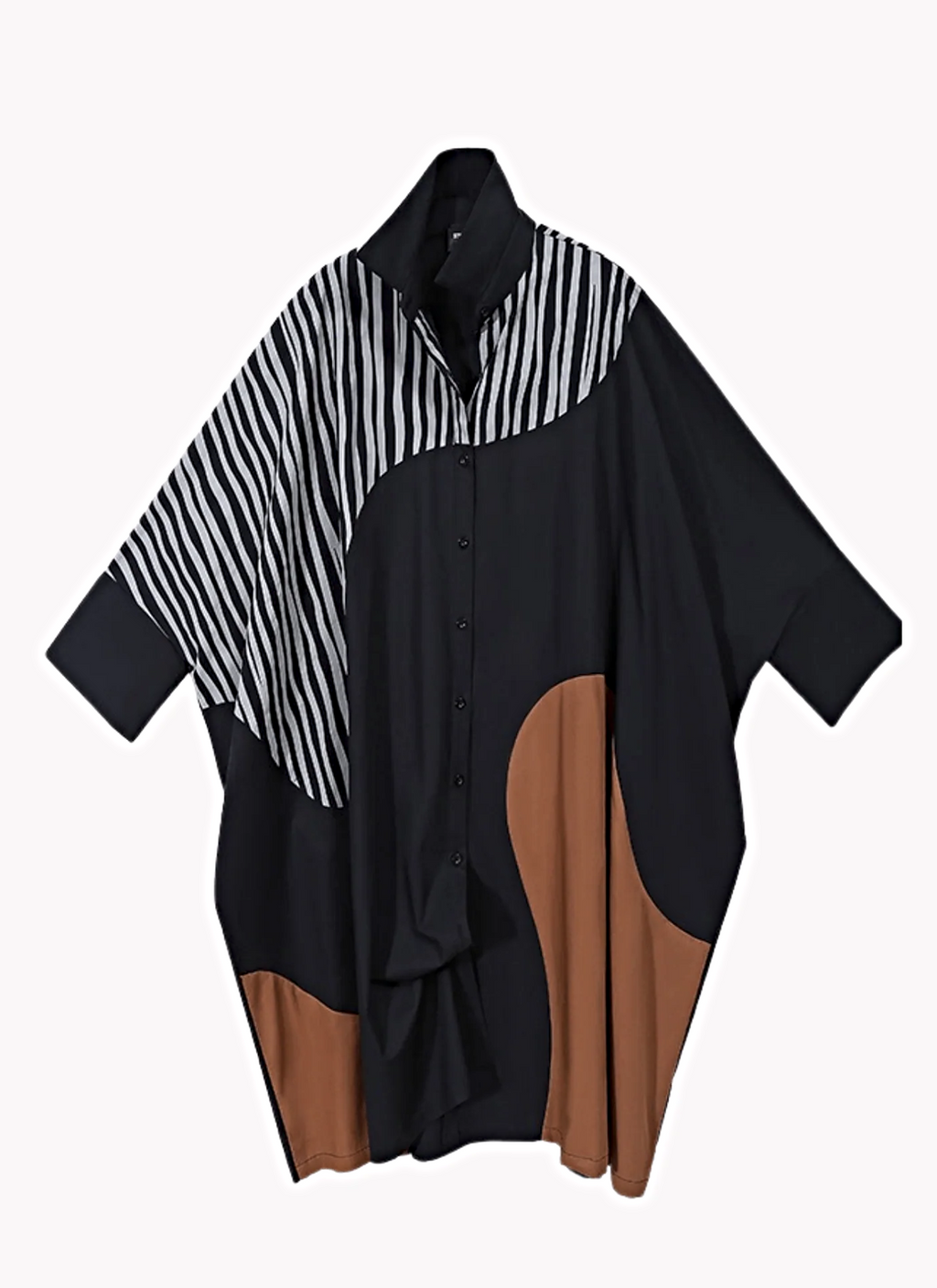 Wusa Bat Sleeve Shirt Dress