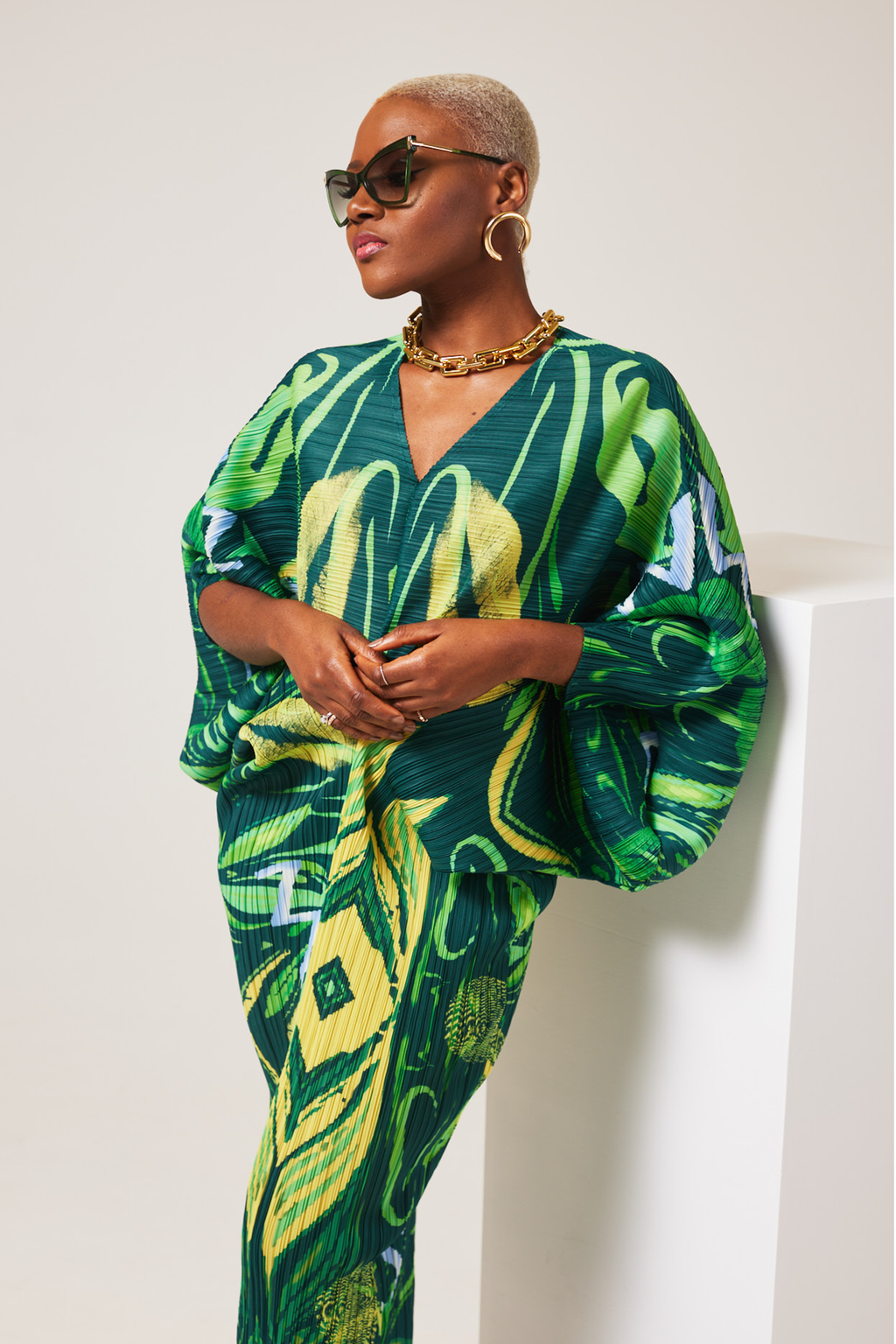 Celosia Leaf Pattern Dress