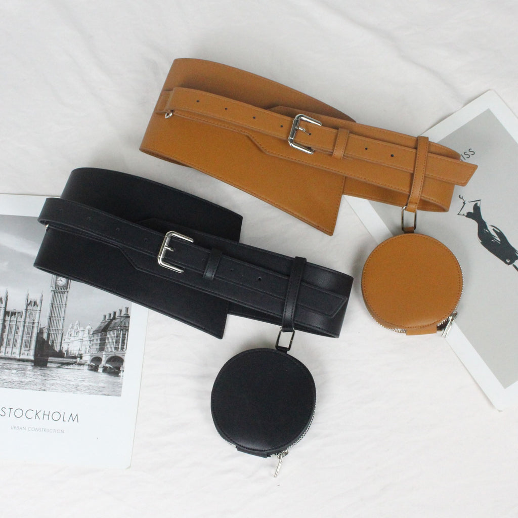 Mustard and black Belt Bag 