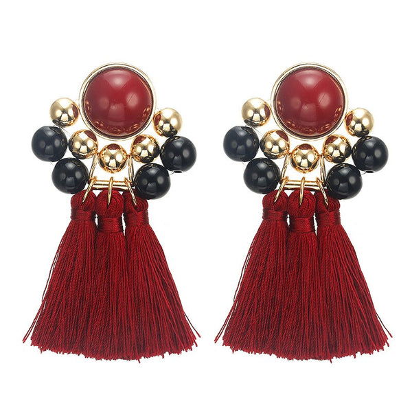 Abiara Boho Vintage Tassel Stud Earrings