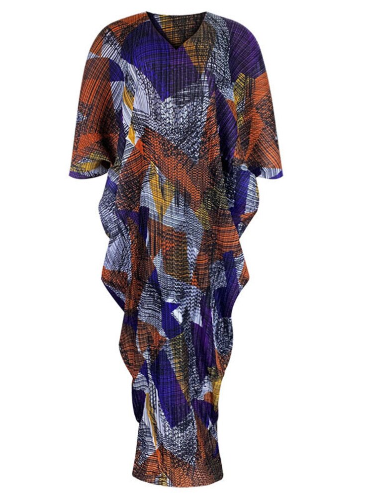 Adumah Pleated Maxi Kaftan Dress