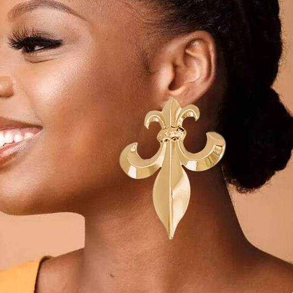 Nola Ace of Spades Brass Statement Earrings