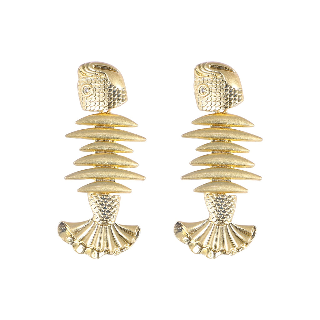 Pensacola Fish Bone Statement Earrings