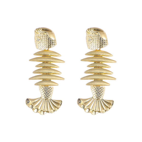 Pensacola Fish Bone Statement Earrings