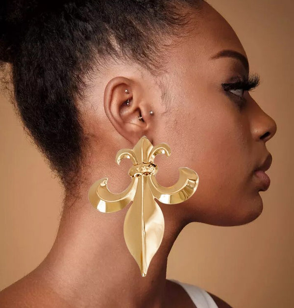 Nola Ace of Spades Brass Statement Earrings